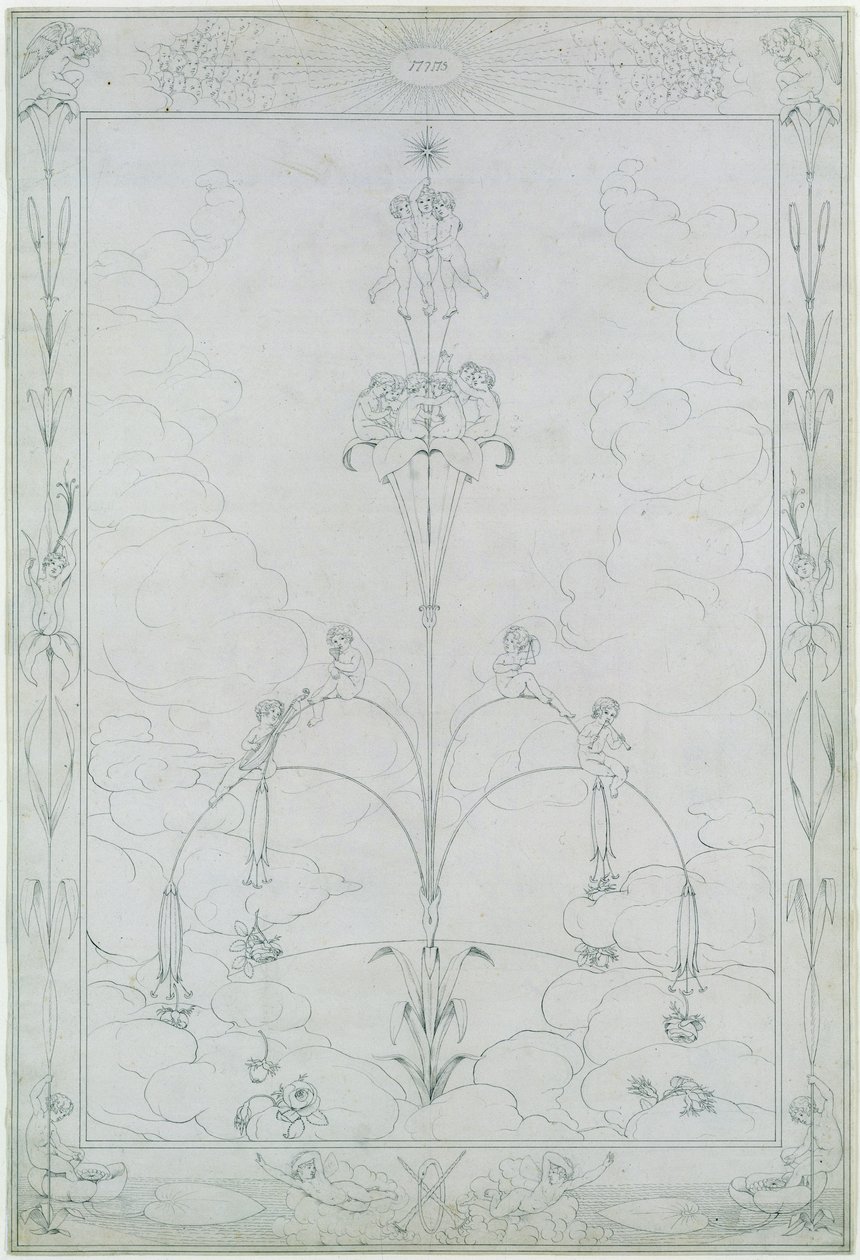 The Morning, 1803 (blekk på papir) (se også 141681) av Philipp Otto Runge