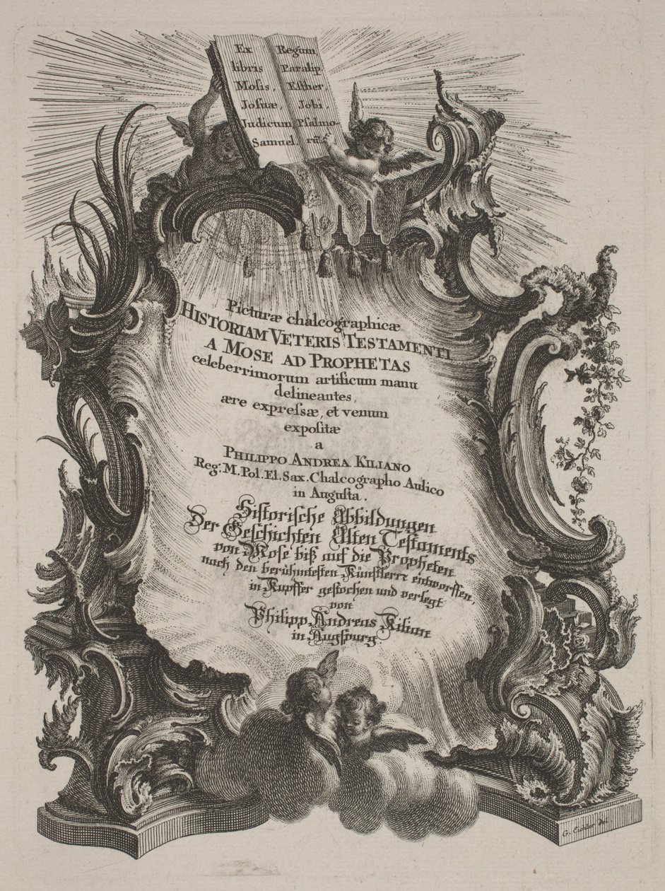 Kalkografiske bilder av historien til Det gamle og nye testamente av Philipp Andreas Kilian after Various Artists, Johann Michael Wagner