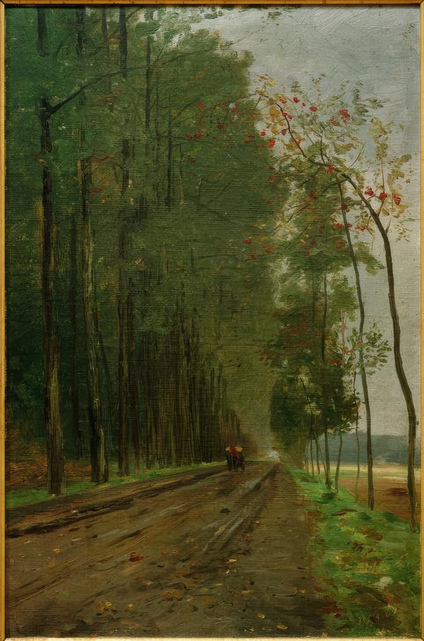 Chaussee i utkanten av skogen av Philipp Franck
