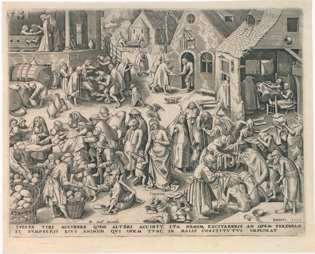 Caritas Charity fra De syv dyder, 1559. av Philipp Galle