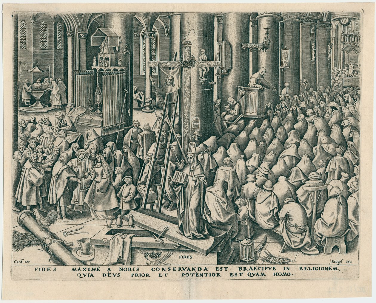 Fides Faith fra De syv dyder, 1559. av Philipp Galle