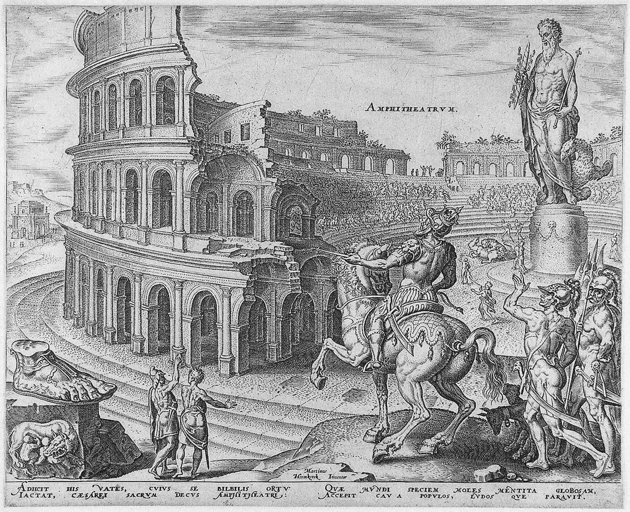 Colosseum i Roma fra serien The Eightth Wonders of the World After Maarten van Heemskerck, 1572 av Philipp Galle