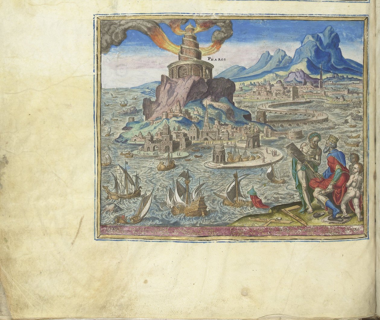 Fyret i Alexandria fra serien The Eightth Wonders of the World, 1572 av Philipp Galle