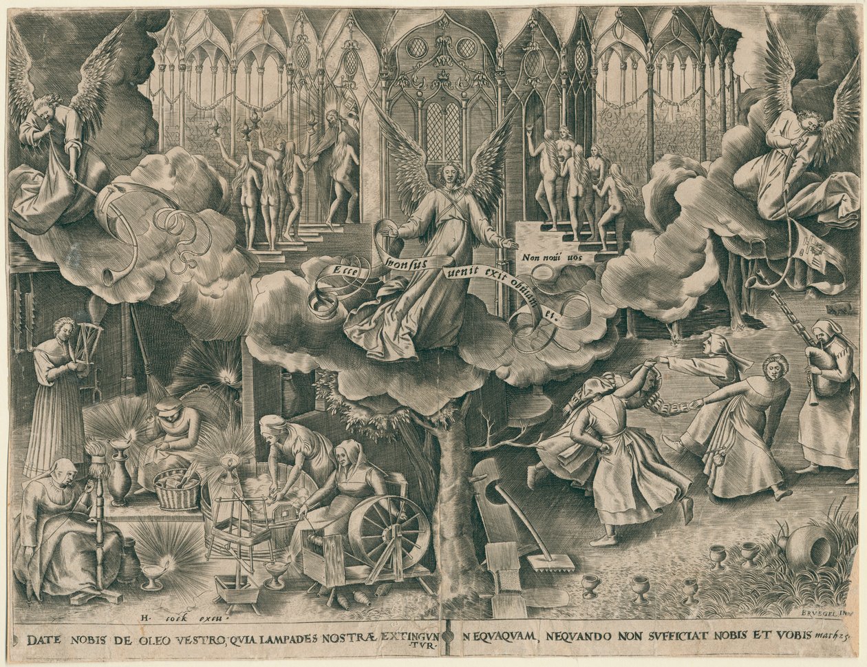 Lignelsen om de vise og tåpelige jomfruer, 1570. av Philipp Galle