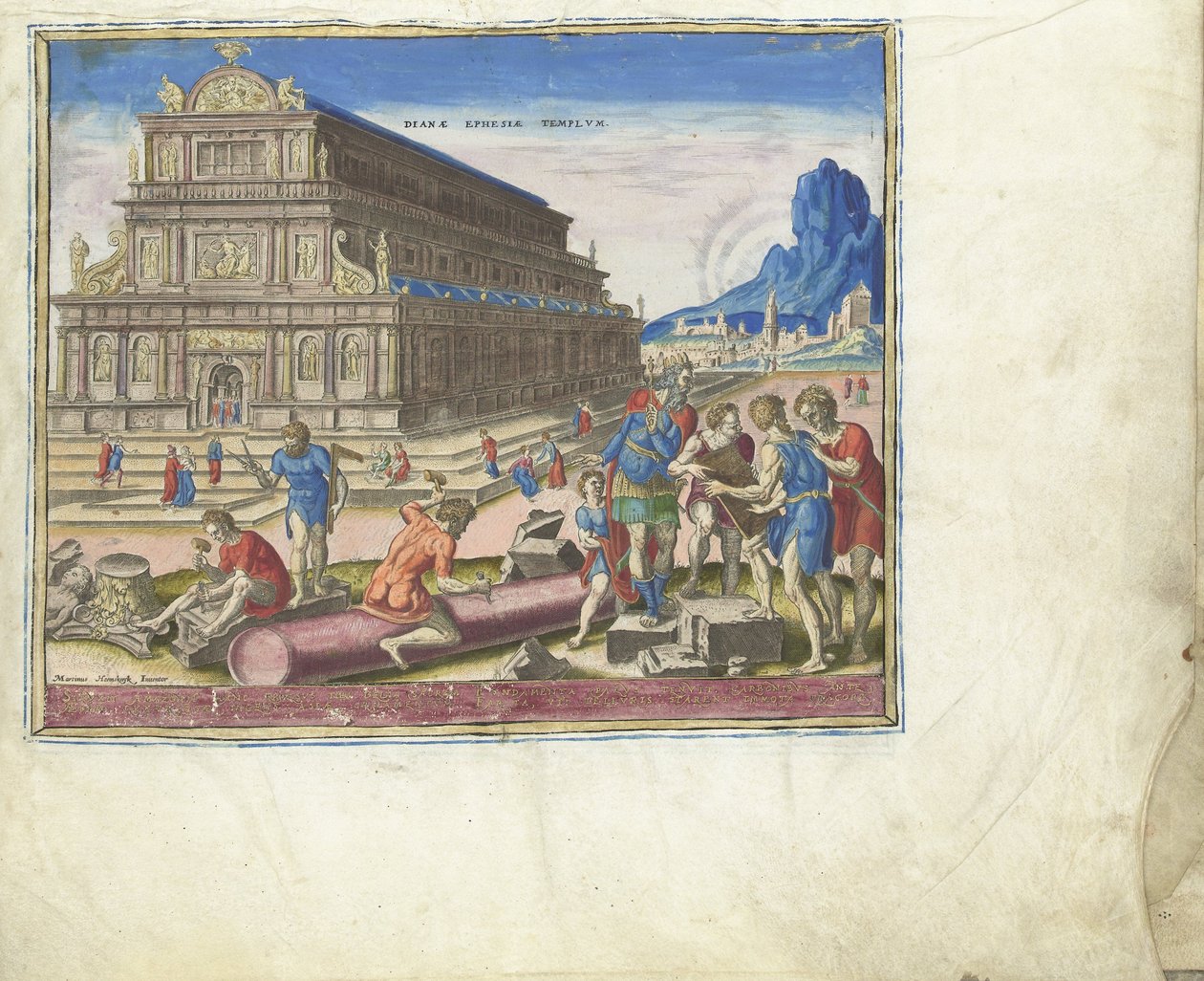 The Temple of Diana at Ephesus fra serien The Eightth Wonders of the World, 1572 av Philipp Galle