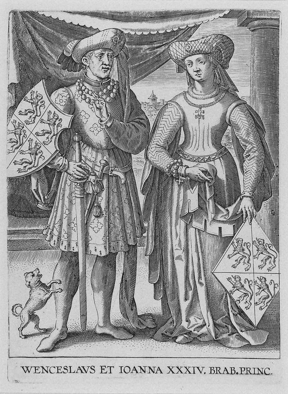 Wenceslaus I, hertug av Luxembourg og Joanna, hertuginne av Brabant, ca. 1600 av Philipp Galle