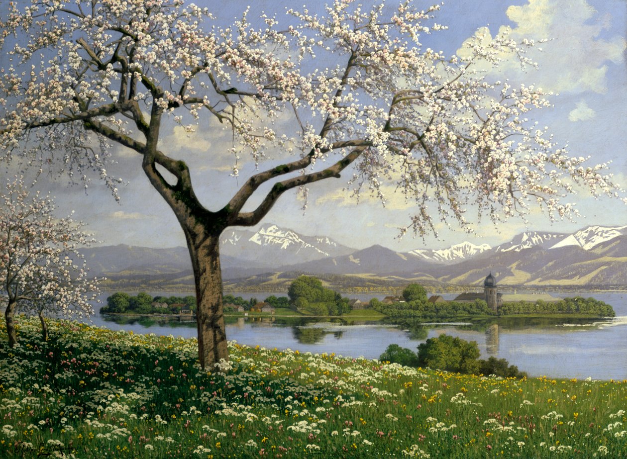 Bayersk landskap om våren, Philipp Graf, 1900-tallet av Philipp Graf