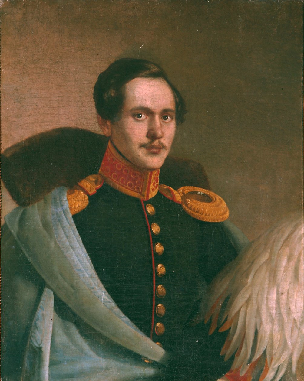 Portrett av poeten Mikhail Lermontov 1814-1841, 1834 av Philipp Osipovich Budkin