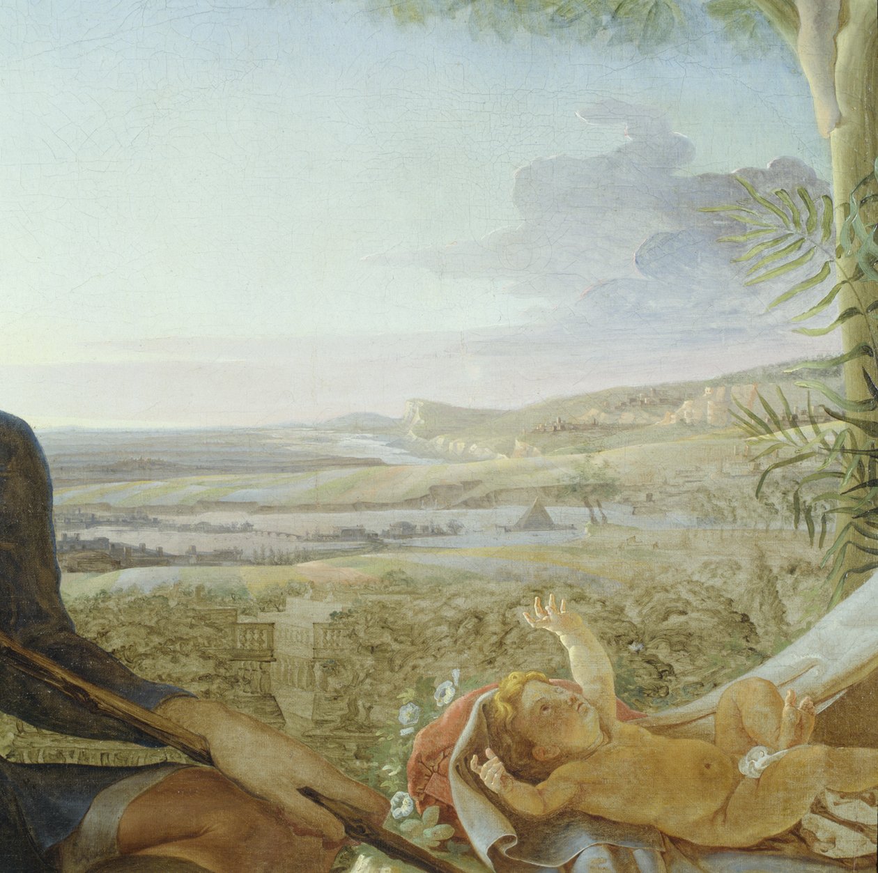 Kristusbarn og landskap fra Rest on the Flight into Egypt, 1805-06 (detalj av 141645) av Philipp Otto Runge
