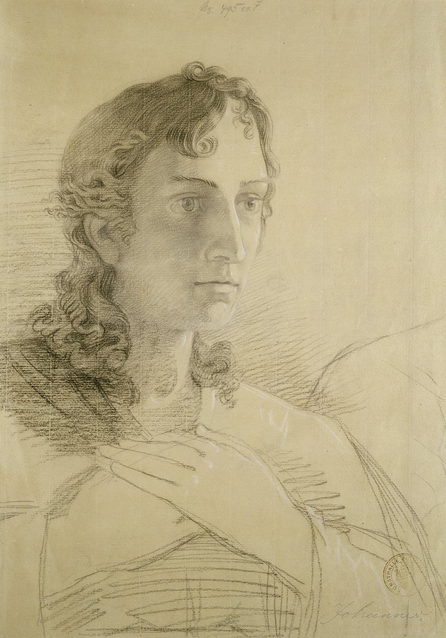 Hode og hender til St. John, 1806 (kritt og kull på papir) av Philipp Otto Runge