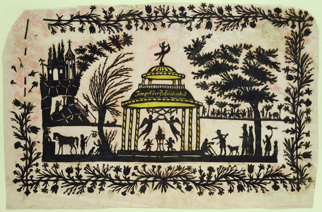Lykkens tempel (collage på papir) av Philipp Otto Runge