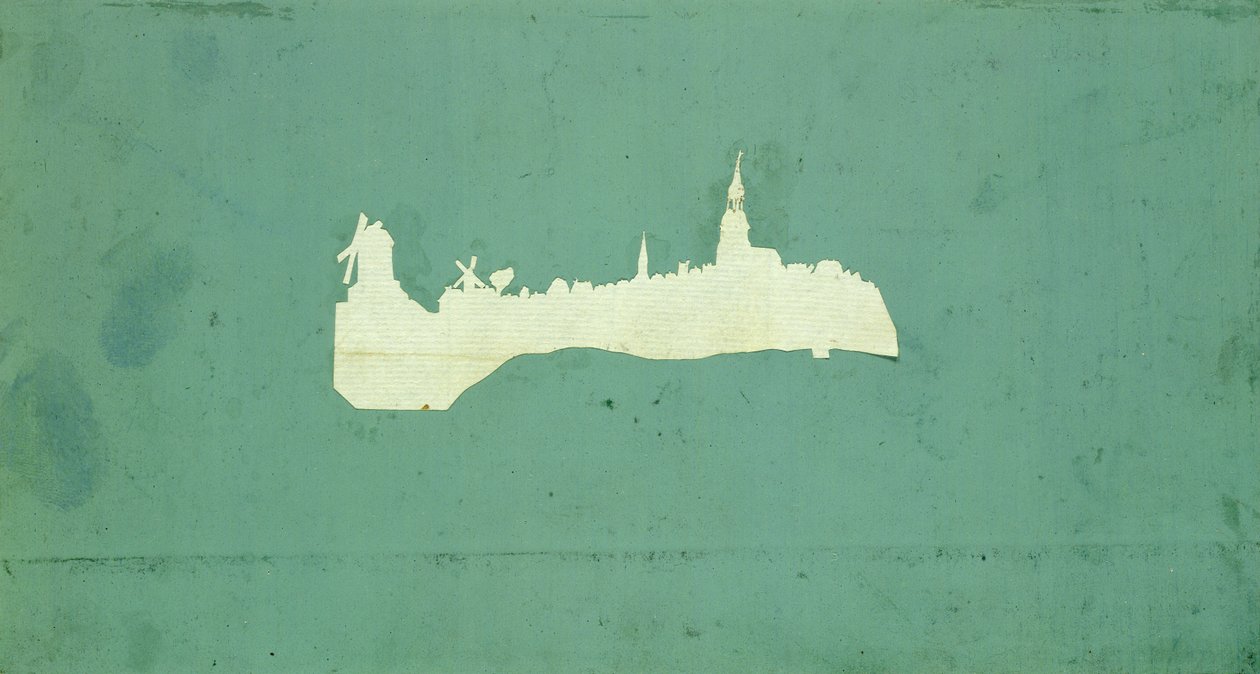 Utsikt over Hamburg (collage på papir) av Philipp Otto Runge