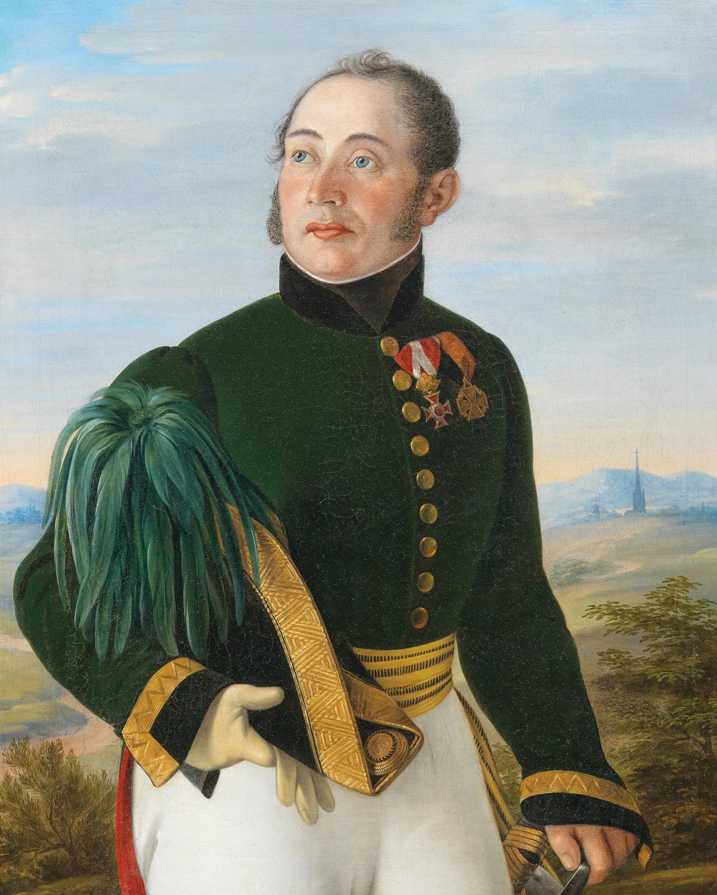 Portrett av feltmarskalkløytnant Friedrich von Spannoghe 1782-1850, 1830. av Philipp Stöhr