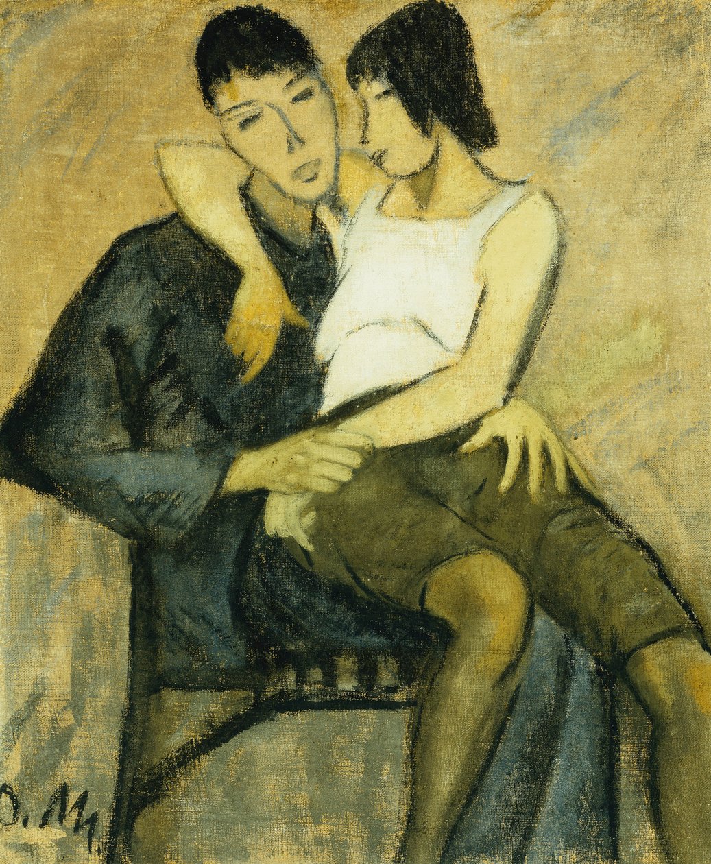 sittende par; Sittende par, ca.1920 av Philipp Veit