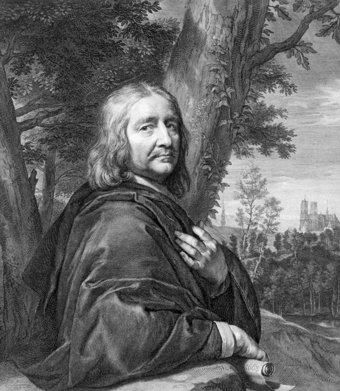 Selvportrett, gravert av Gerard Edelinck av Philippe de Champaigne