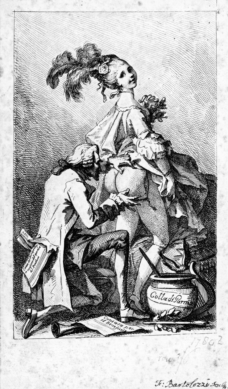 Colla di Parma, trykk laget av Francesco Bartolozzi, ca. 1775 av Philippe Jacques de Loutherbourg