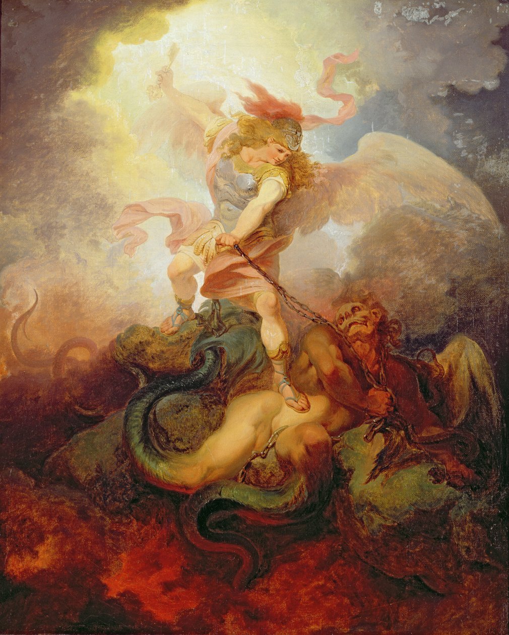 Engelen som binder Satan, ca. 1797 av Philippe Jacques de Loutherbourg