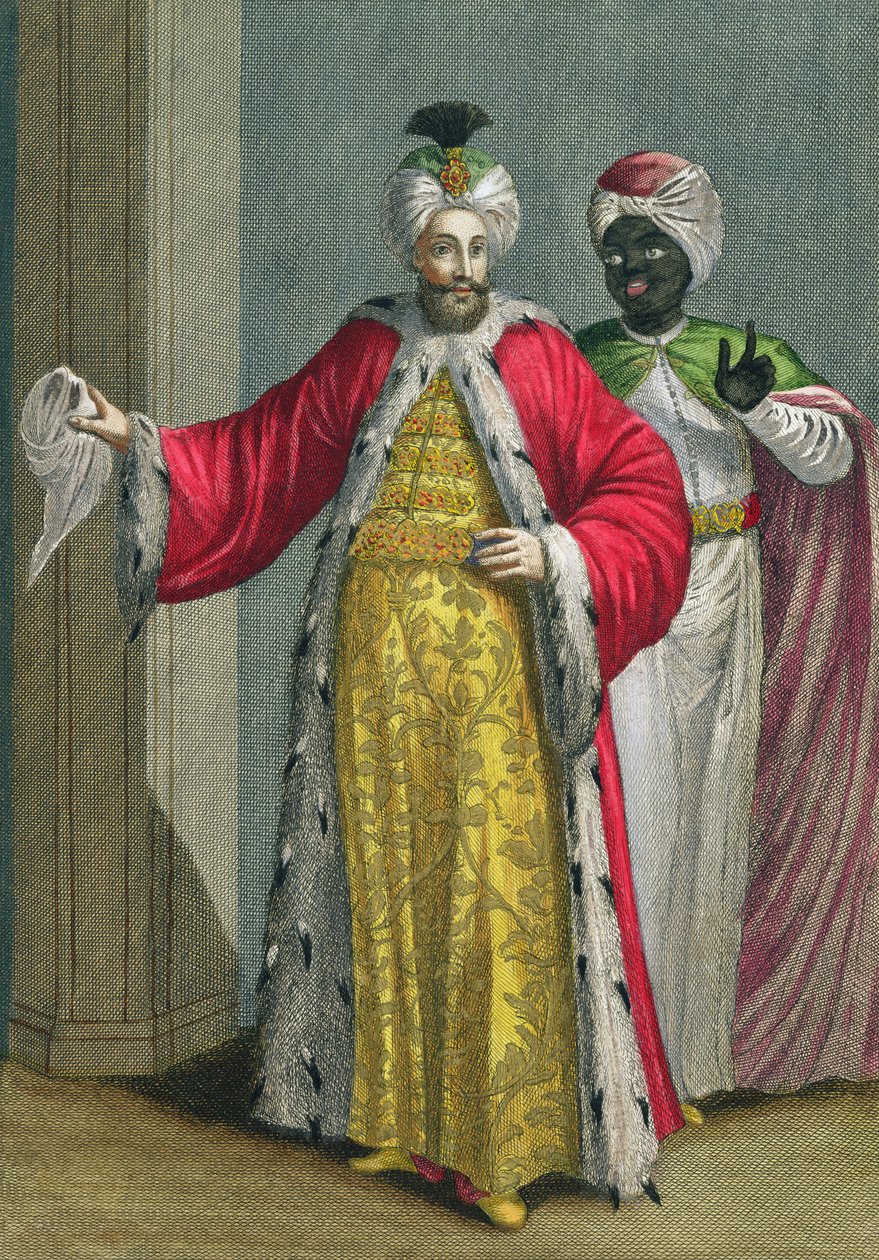 The Grand Lord, i sin seraglio med Kislar Agassi, 1700-tallet av Philippe Simonneau
