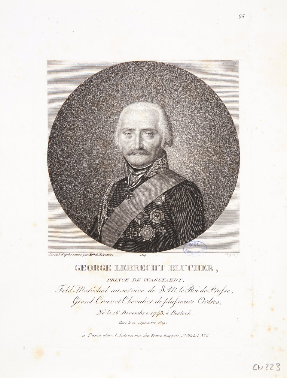 Portrett av George Lebrecht Blucher, 1814 av Philippe Velyn
