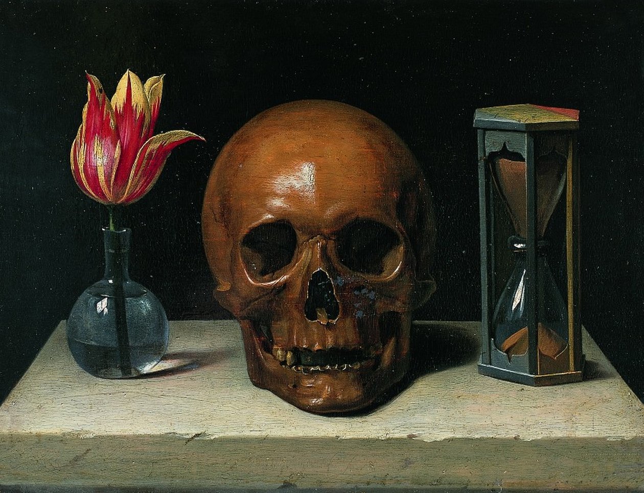 Still-Life with a Skull, vanitas-maleri av Philippe de Champaigne