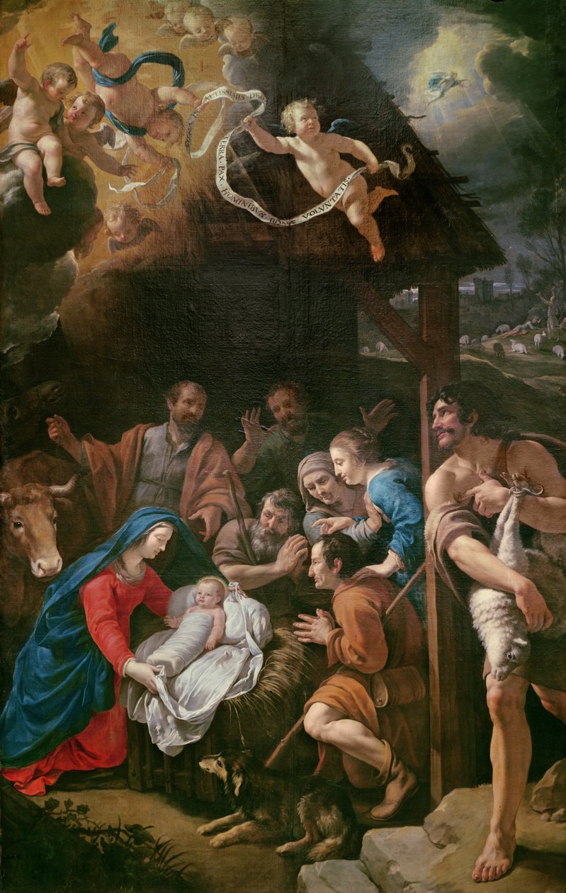Hyrdenes tilbedelse, 1628 av Philippe de Champaigne