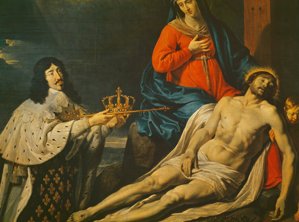 Løftet til Ludvig XIII (1601-43) Konge av Frankrike og Navarra, 1638, detalj av Philippe de Champaigne