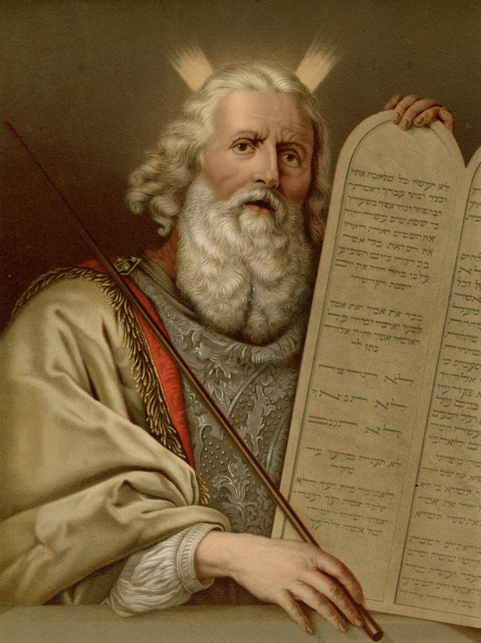 Moses med de nye lovens tabeller av Philippe de after Champaigne
