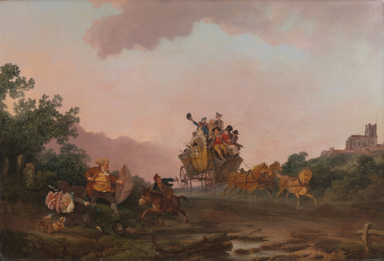 Revelers på en Coach av Philippe-Jacques de Loutherbourg
