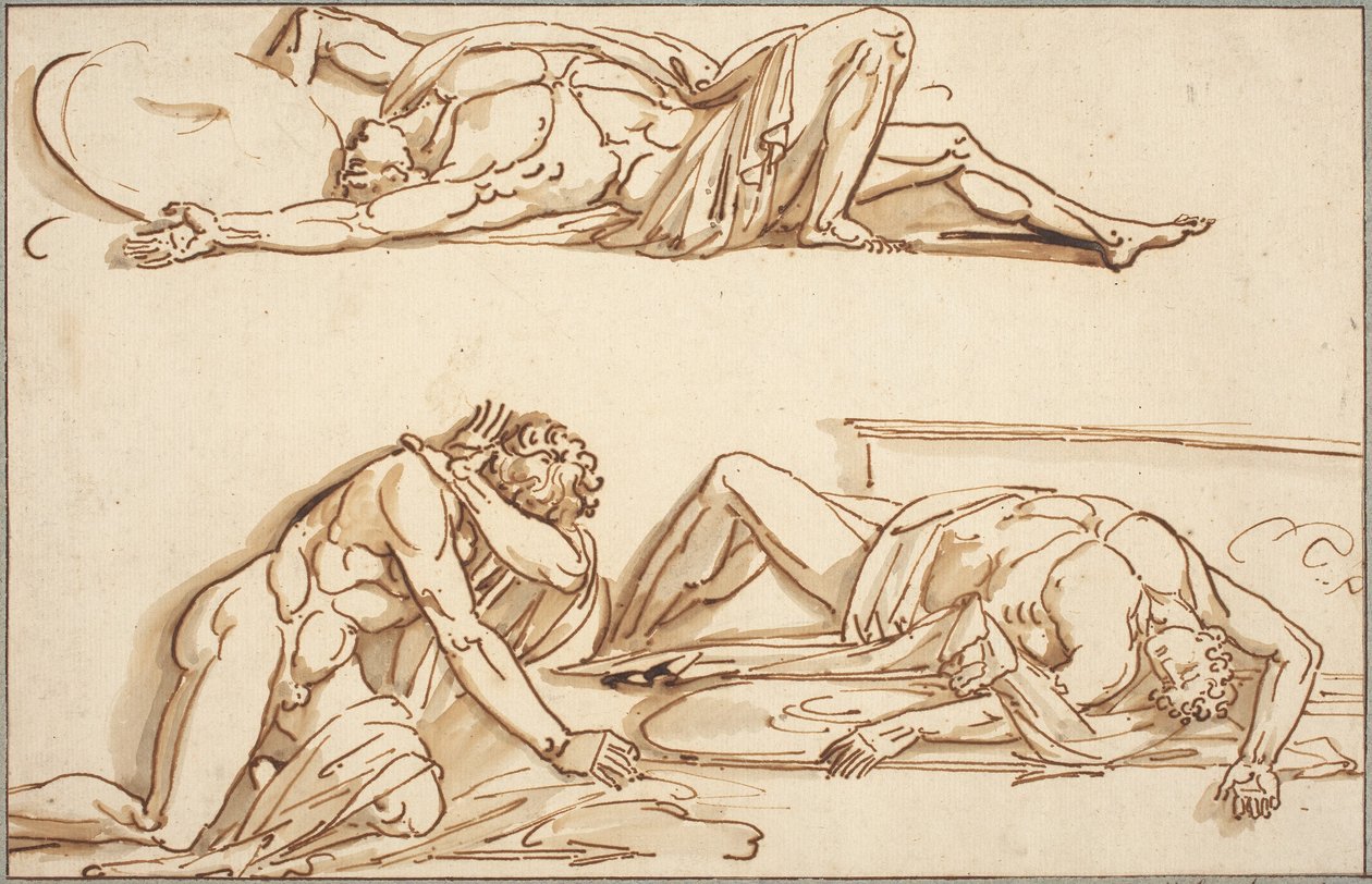 Akilles og Patroklos av Philippe Auguste Hennequin