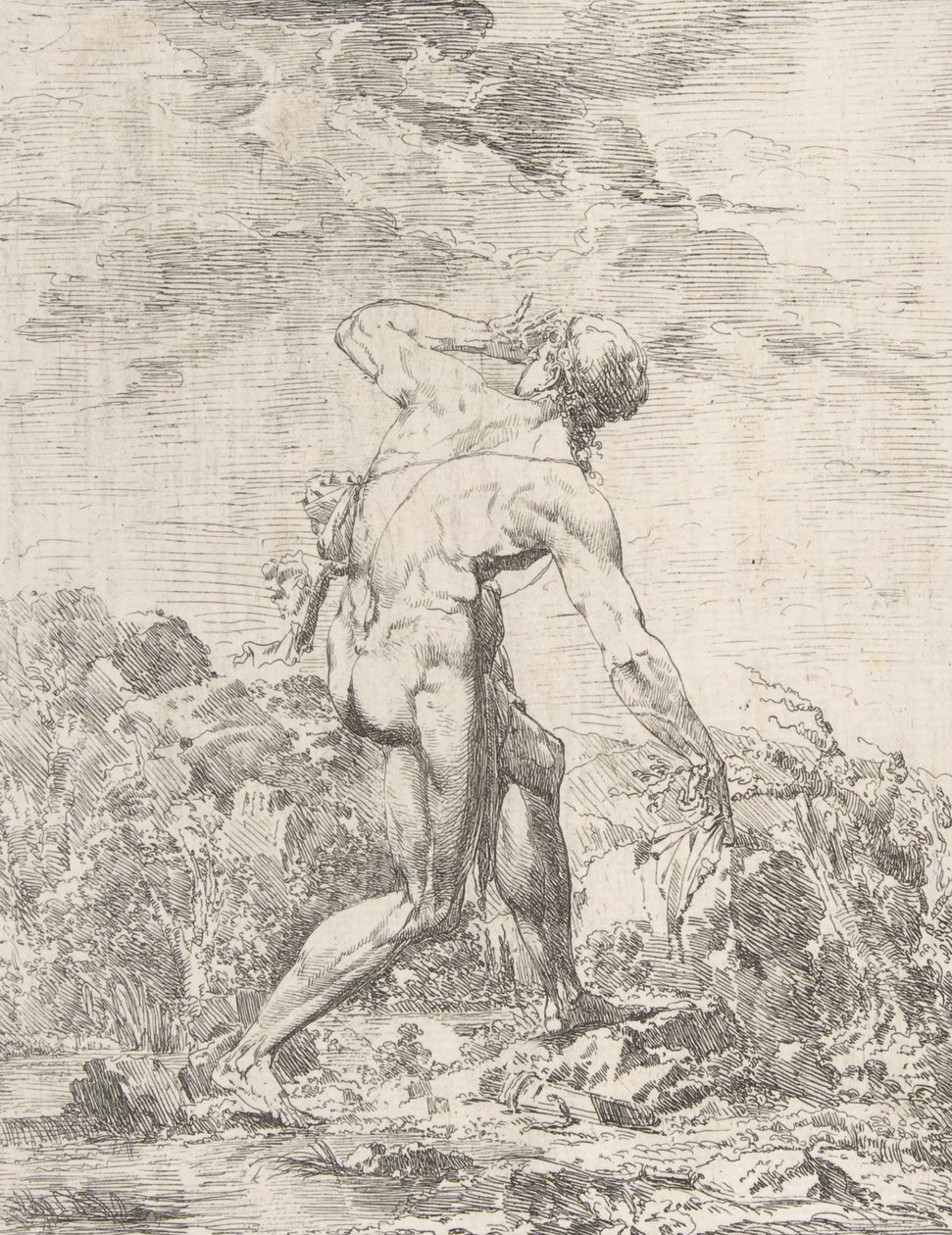 Milo av Croton,.nd, nd. av Philippe Auguste Hennequin
