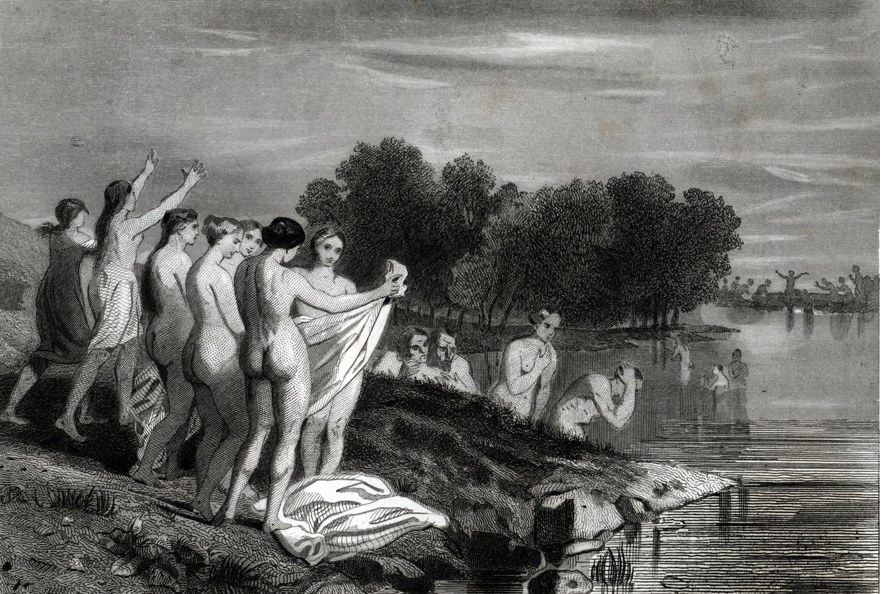 Anabaptism: Anabaptister er kristne som tror at dåpen bare er gyldig når kandidaten bekjenner sin tro på Kristus og ønsker å bli døpt. av Philippe Auguste Jeanron