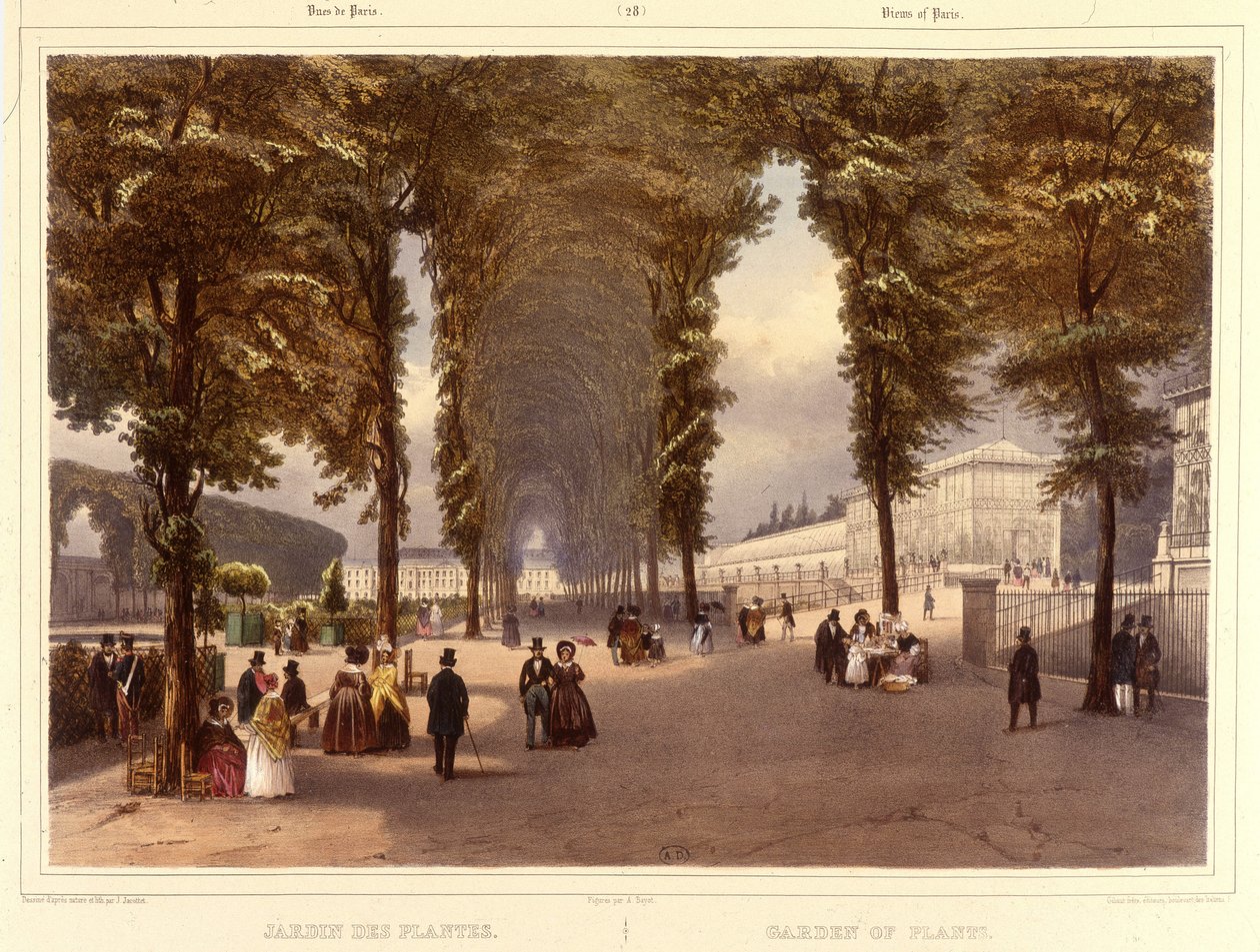Le Jardin des Plantes - i "" En tur i Paris og dens omgivelser "", av Jacottet og Benoist, Paris, ca. 1840 av Philippe Benoist