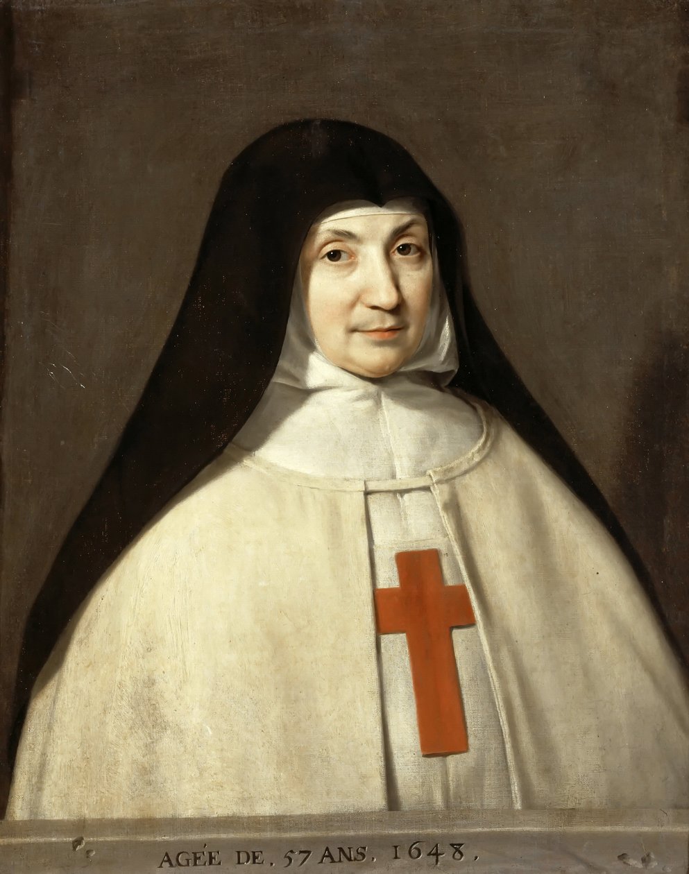 Portrett av Angélique Arnauld 1591-1661, Abbedisse av Abbey of Port-Royal av Philippe de Champaigne