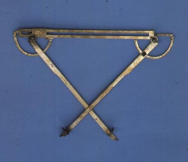 Trigonometer, ca. 1580 (messing) av Philippe Danfrie