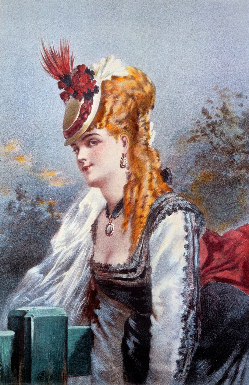 The Coquette Lithography av Philippe Jacques Linder av Philippe Jacques Linder