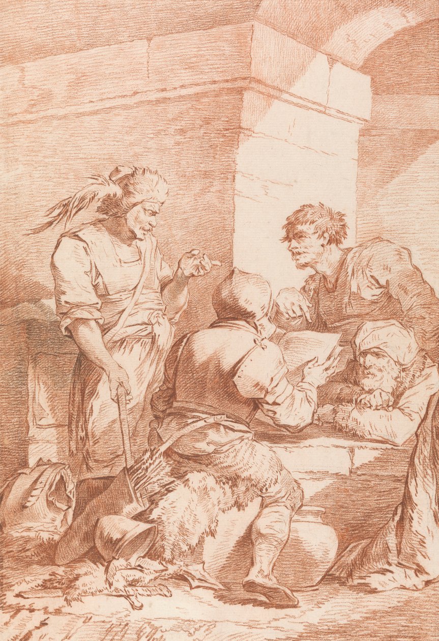 Corps de Garde (barbarene beseiret av en bok) av Philippe Jacques de Loutherbourg