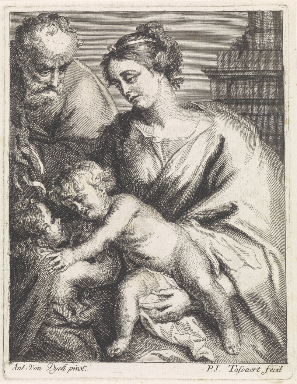 Hellig familie med John av Philippe Joseph Tassaert