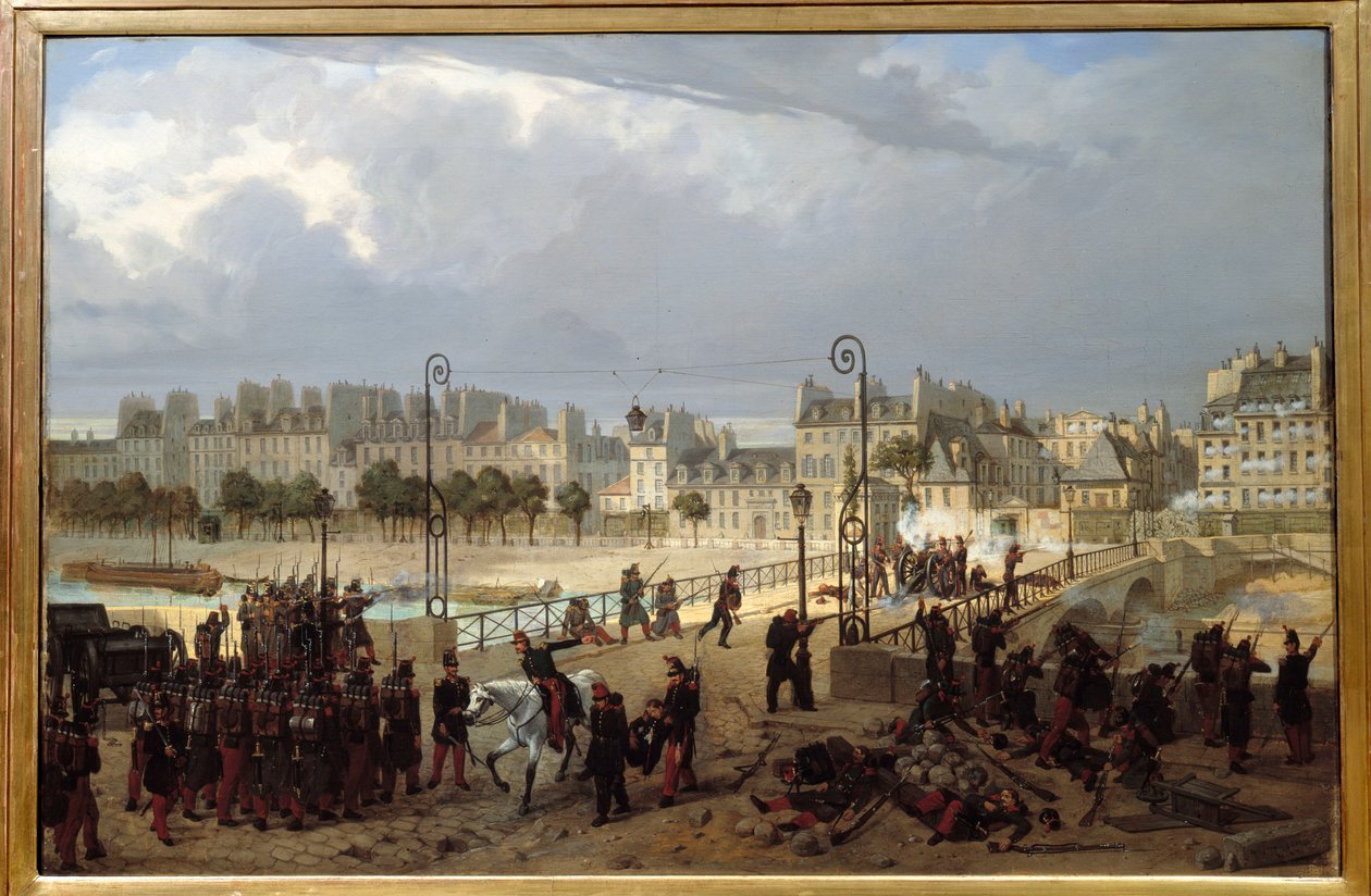 Følelsesscene ved broen til archeveche 23. juni av Philippe Marie Chaperon
