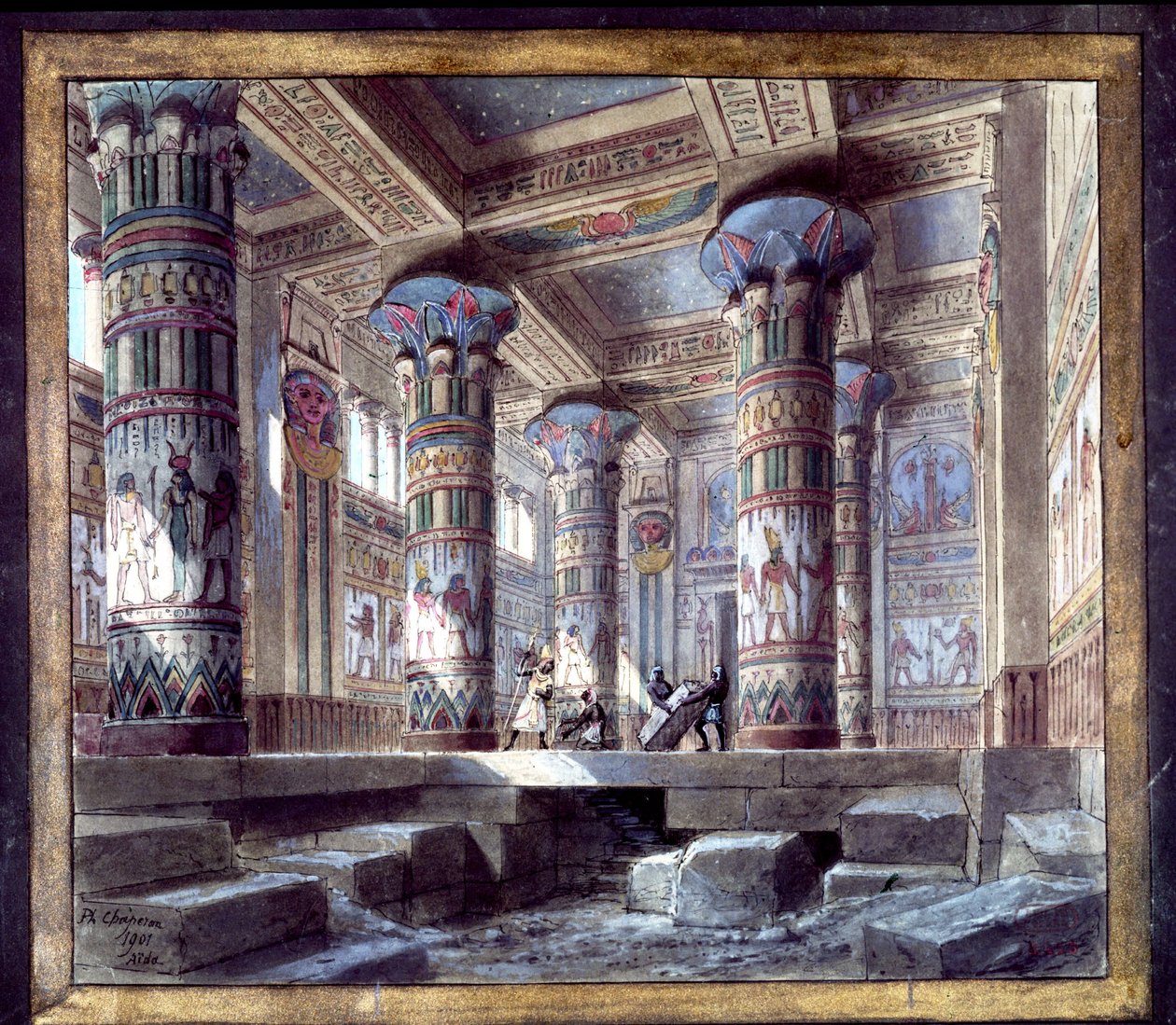 Scenografi av Philippe Chaperon for operaen Aida av Giuseppe Verdi av Philippe Marie Chaperon