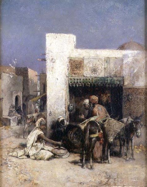 Arabere utenfor et hus av Philippe Pavy