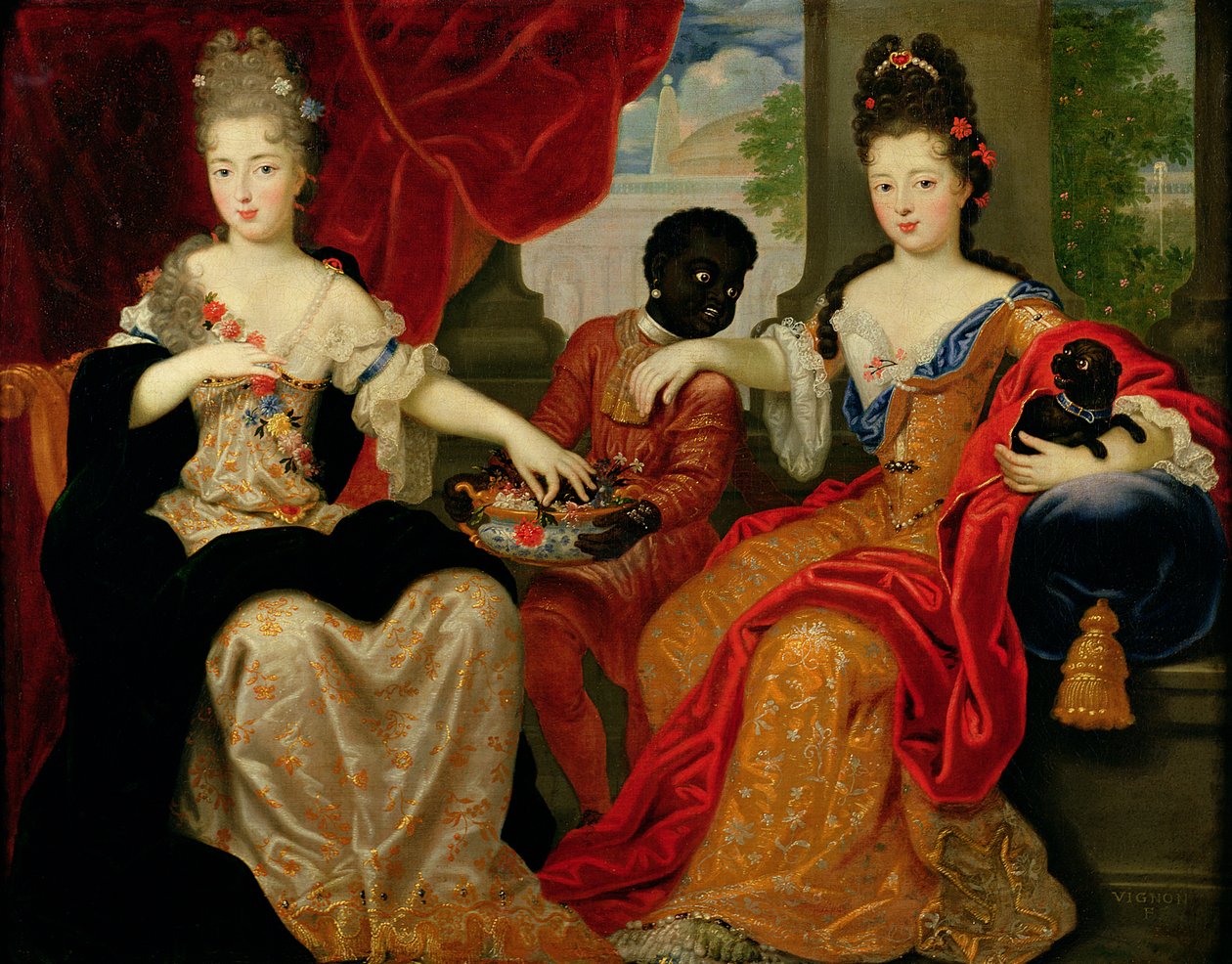 Portrett av Francoise-Marie de Bourbon (1677-1749) og Louise-Francoise de Bourbon (1673-1743) av Philippe Vignon