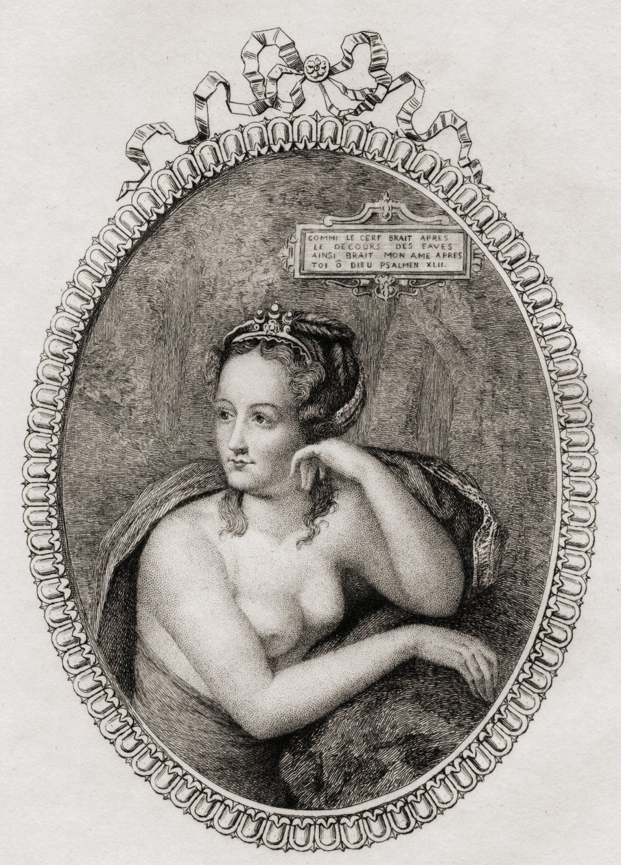 Fransk elskerinne til kong Henri II av Frankrike: Diane de Poitiers (1499-1566) av Philippe after Mercier