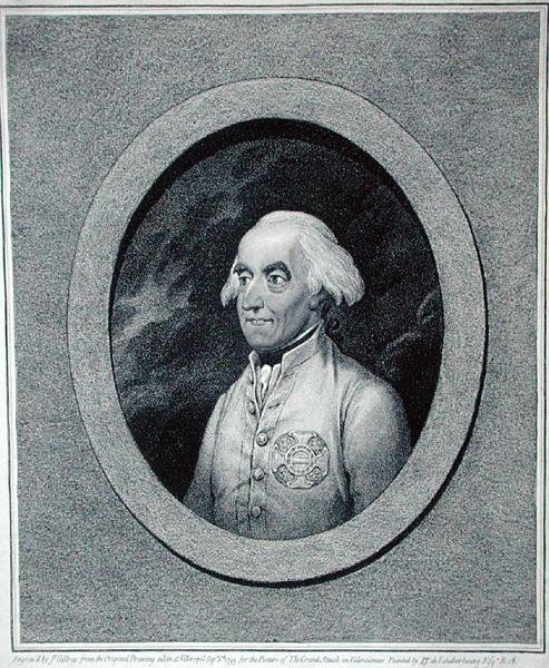 General grev Clairfayt (1733–98), gravert av James Gillray (1757–1815) (1793) (gravering) av Philippe de (after) Loutherbourg
