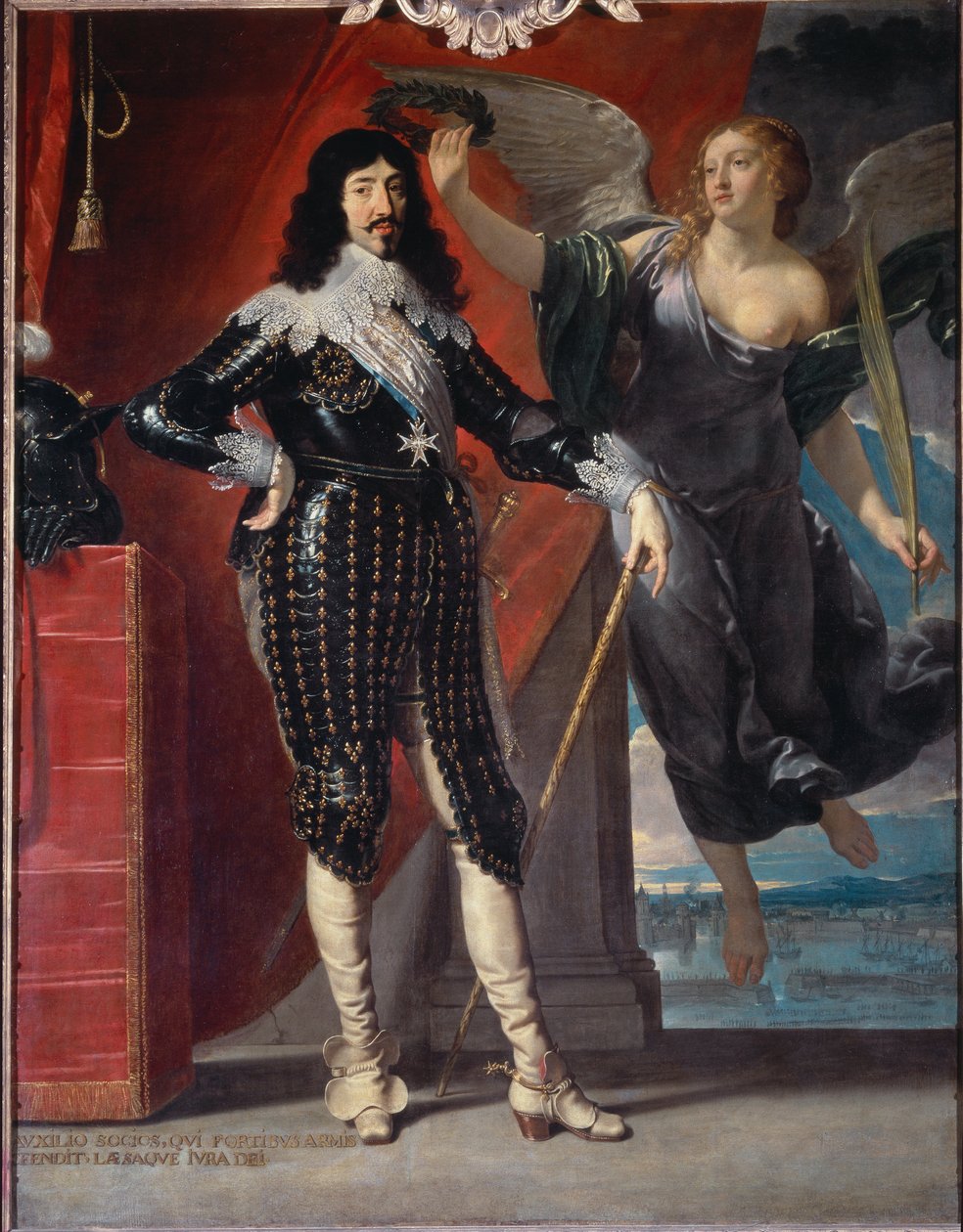 Full lengde portrett av Louis XIII-kroner av Victory - olje på lerret av Philippe de Champaigne