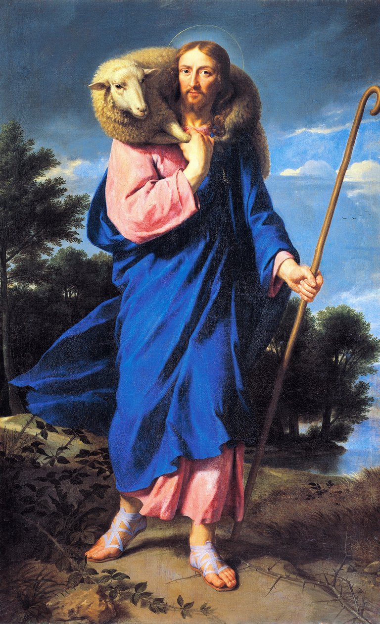Good Shepherd, av Philippe de Champaigne (1602-1674), olje på lerret av Philippe de Champaigne