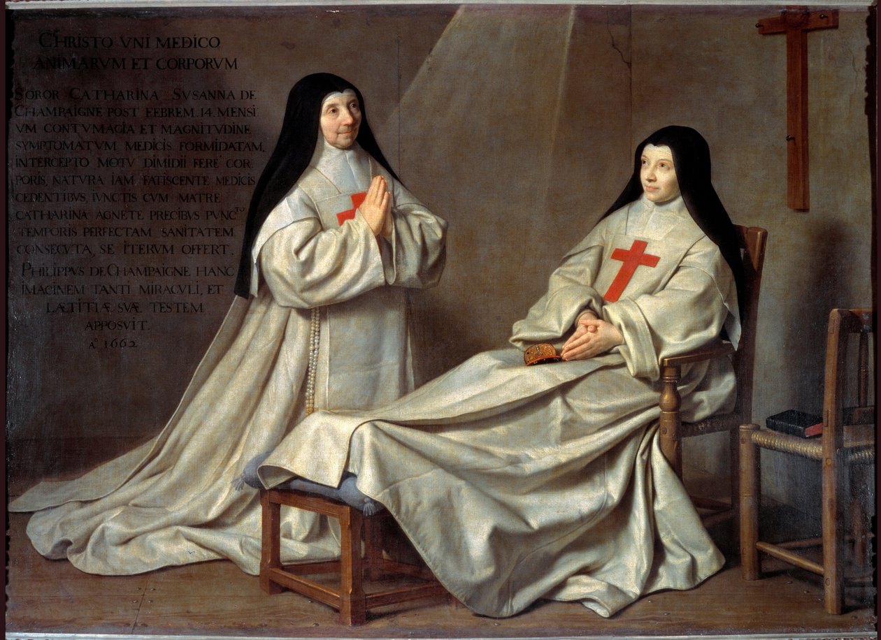 Port Royal: Portrett av mor Catherine Agnes Arnauld og søster Catherine de Sainte Suzanne (Olje på lerret av Philippe de Champaigne