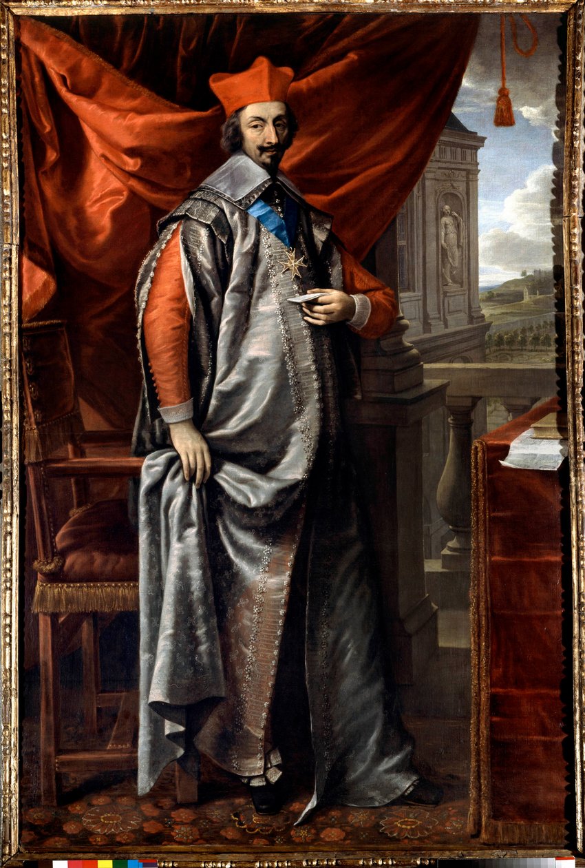 Portrett i full lengde av Armand Jean Du Plessis, kardinal de Richelieu (1585-1642) maleri av Philippe De Champaigne (1602-1674), Paris. Utenriksdepartementet av Philippe de Champaigne