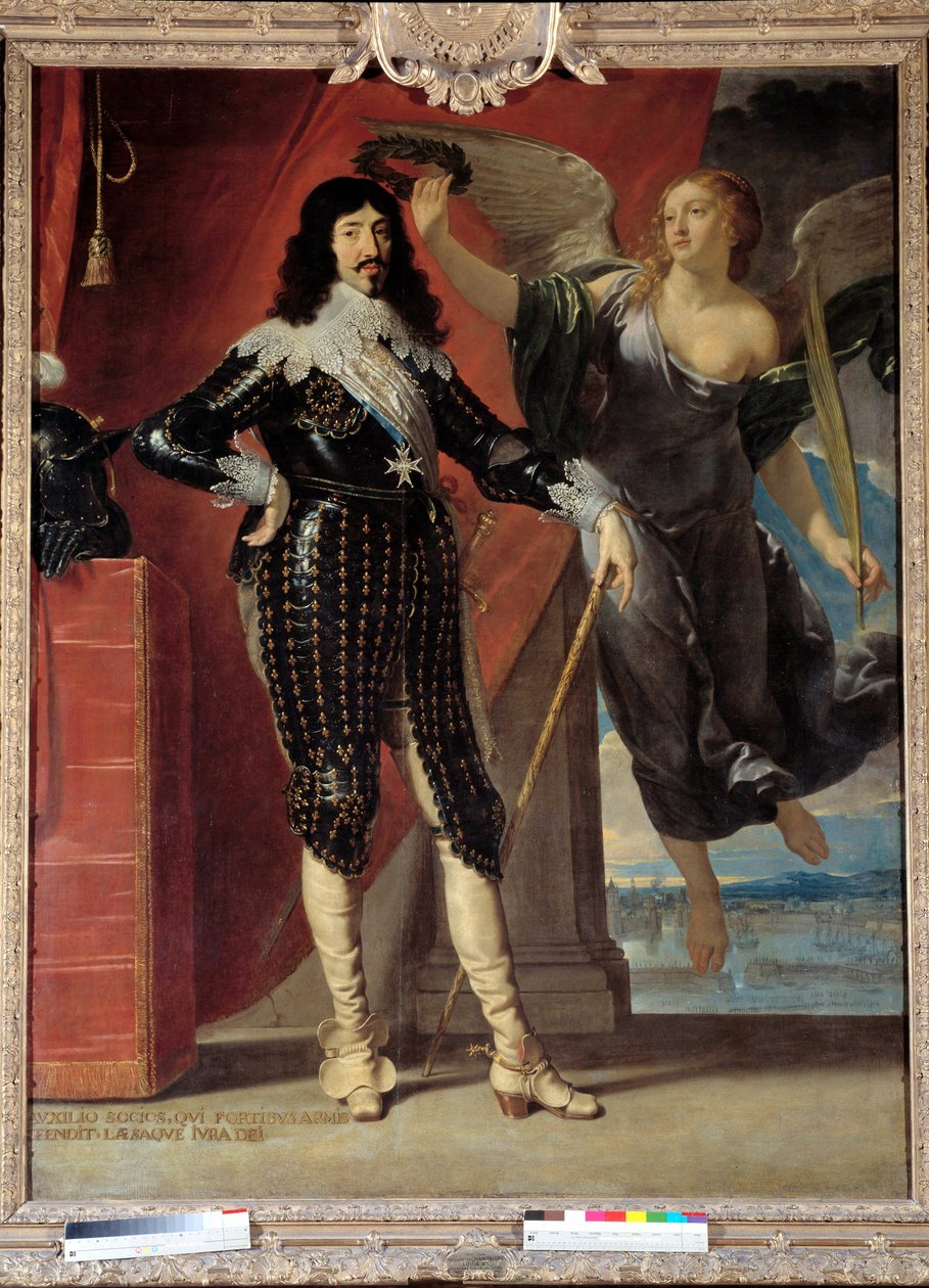 Portrett til fots av Ludvig XIII (1601-1643) kroner av Victory. Maleri av Philippe de Champaigne (1602-1674) av Philippe de Champaigne
