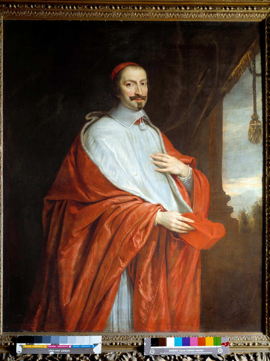 Portrett av kardinal Jules Mazarin (Giulio Raimondo Mazzarino eller Mazarino) (1602-1661). Maleri av Philippe De Champaigne (1602-1674) av Philippe de Champaigne