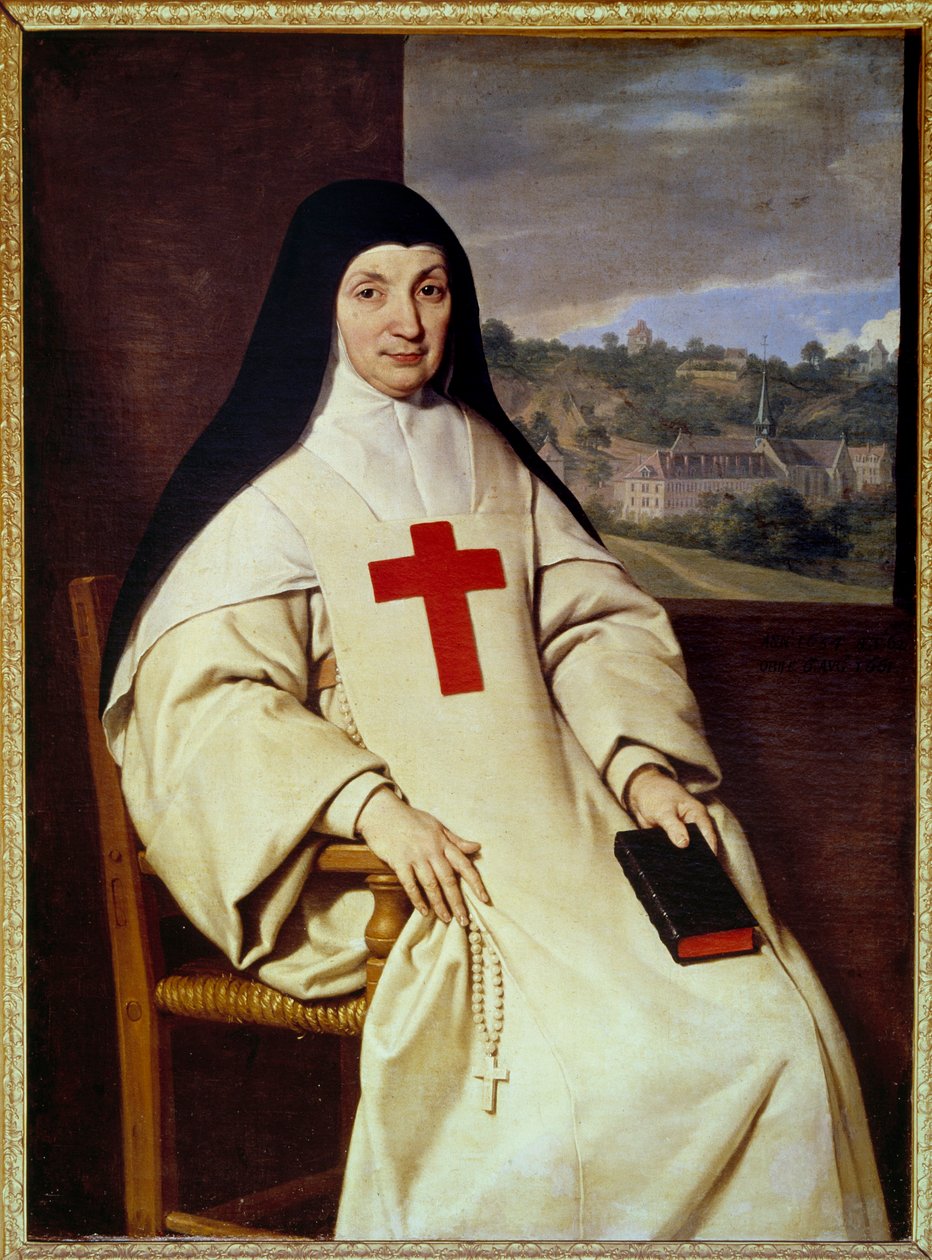 Portrett av mor Angelique Arnauld Jacqueline Marie Arnauld dit Angelique Arnauld (1591-1661), abbedisse av Port Royal des champs (Port-Royal-des-Champs), figur av fransk jansenisme"" Maleri av Philippe de Champaigne (1602-1674) av Philippe de Champaigne